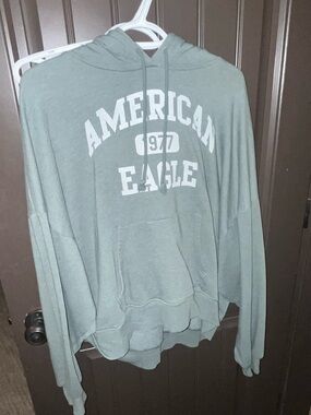 American Eagle Outfitters Light Sage Green Pullover Hoodie